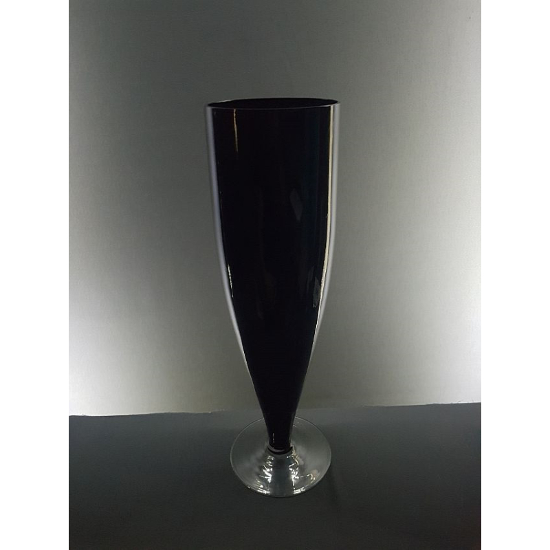 Puchar szklany szlif czarny 14xh49cm