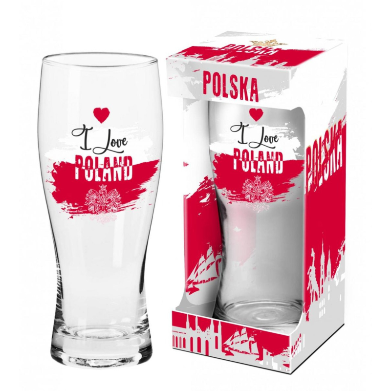 POLSKA I LOVE POLAND Szklanka do piwa Golding 500ml POLSKA