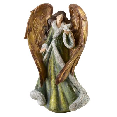 Figura anioł SANTA LILA, pozłacane skrzydła, 30 x 23,5 x 54 cm