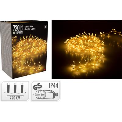 LED světelný řetěz Cluster na stříbrném drátku,...