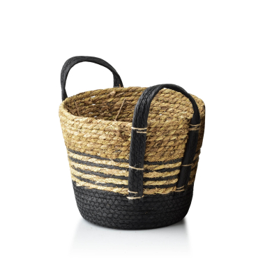 Seagrass basket BALI KOSZ, BOHO, natural, size L, 24 x 24 x 21 cm
