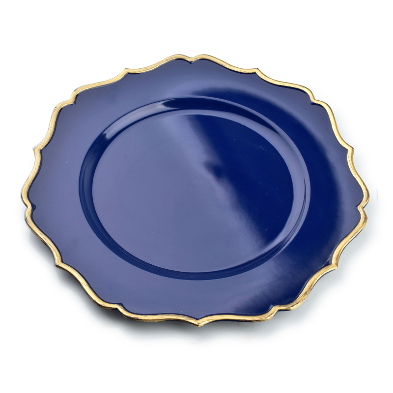 BLANCHE COLOURS Navy blauw decoratief kunst. dienblad 33x33x2cm
