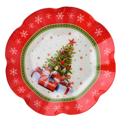 Decoratieve schaal SANTA LILA, glas, 28,5 x 28,5 x 4 cm