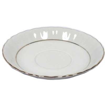 Spodek porcelanowy IWONA, złoty pasek, Ø 14 cm