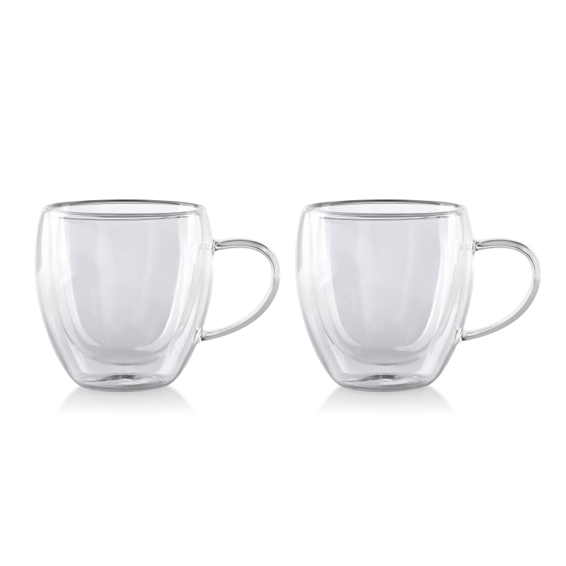 PETER Komplet 2 kubków 250ml podwójne ścianki 7,5x12,5x9cm x2szt