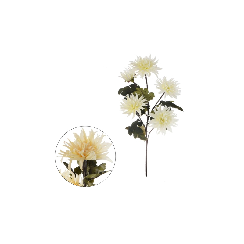 Kwiat sztuczny Chryzantema gałązka x5 75cm