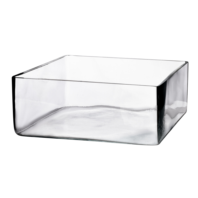 Pjaustyto stiklo vaza 25/25xh10cm kvadrato formos