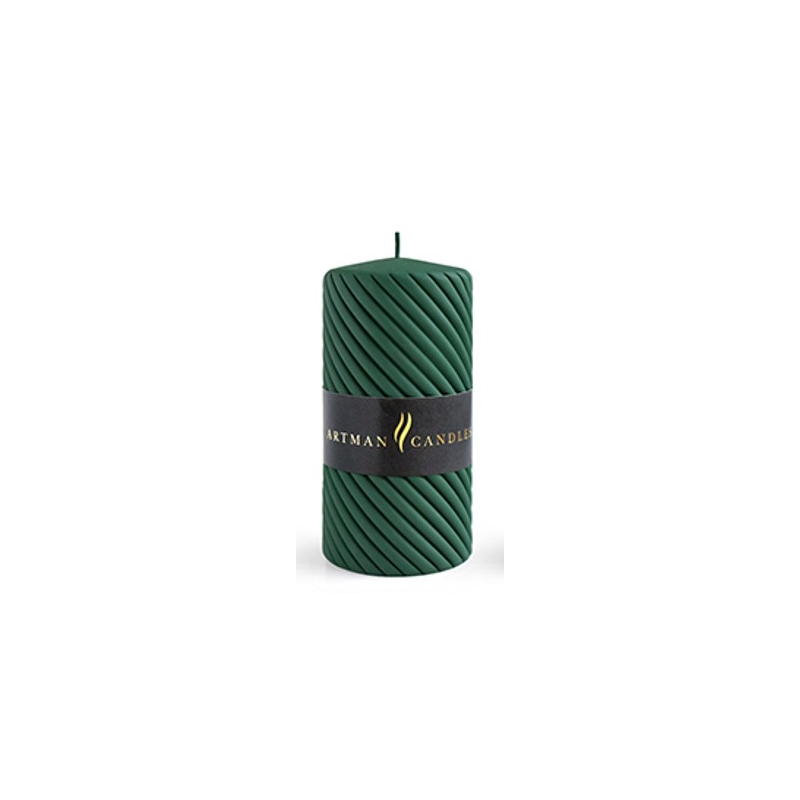 "CAROLINE MAT" vidutinio dydžio žvakė žalios spalvos cilindro formos parafino žvakė