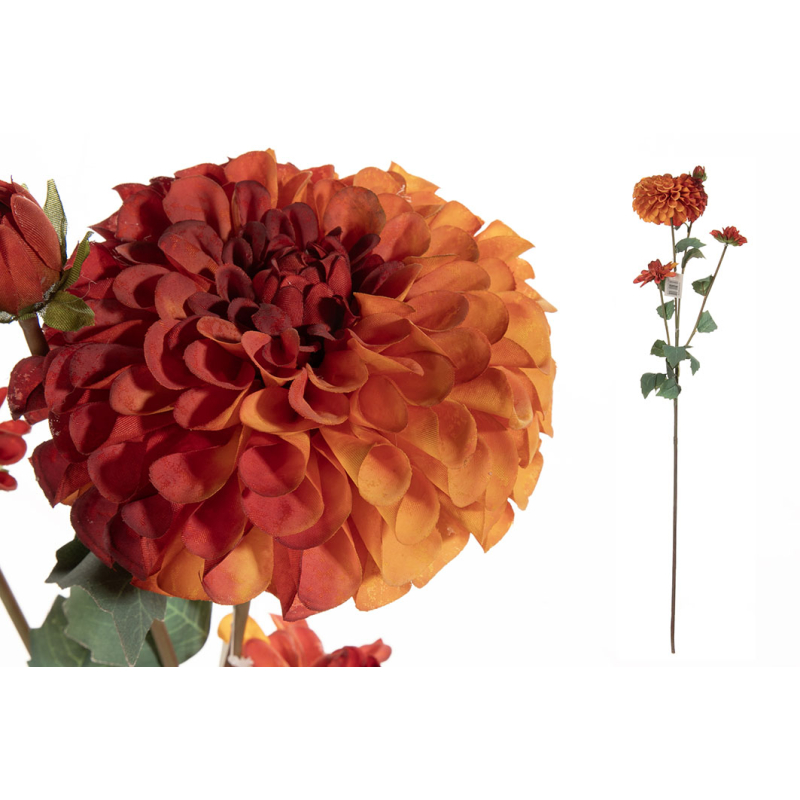 Kwiat sztuczny DALIA pojedyńcza 77cm    pomarańczowy