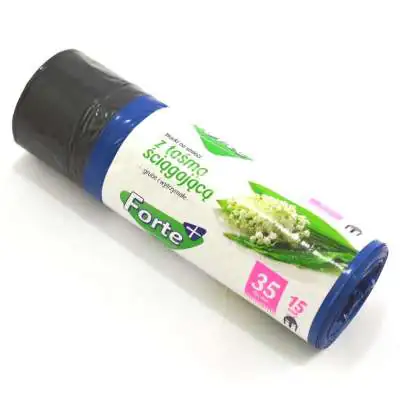 FORTE LDPE rubbish sacks 35L 15pcs with strap