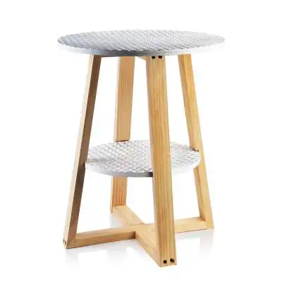 LAMMY tafel 40xh50cm wit-goud 2 bladen