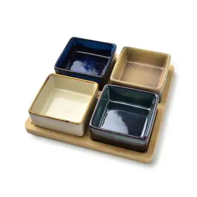 MODERN KITCHEN Board with bowls 19x19h5cm