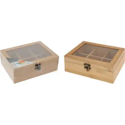 PUDEŁKO NA HERBATĘ BAMBUSOWE FSC 21X16CM