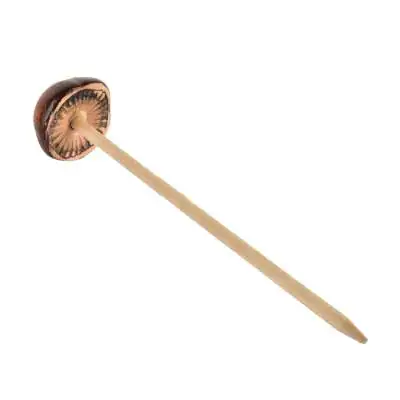 Keramische paddenstoel op houten stokje bruin...