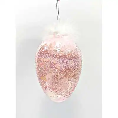 Skleněné vejce 10x10x16 růžové