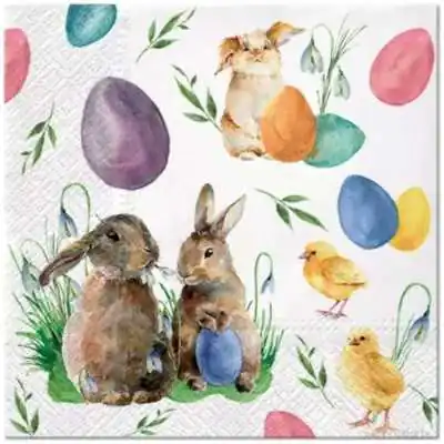 33x33 Haas en eieren servetten