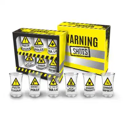 GLASSES Set of 6 glasses 35mlWARNING SIGNS