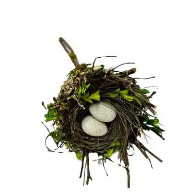 Gniazdo z wikliny na patyku 15x15x40cm