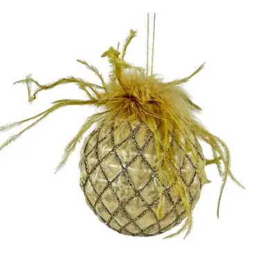 Glazen kerstbal 10x10 cm