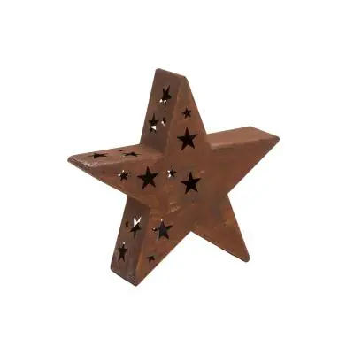 Kovová hvězdicová lucerna 30x8x30 cm