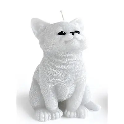 Svíčka figurka ANIMALS CAT 10x15cm šedá...
